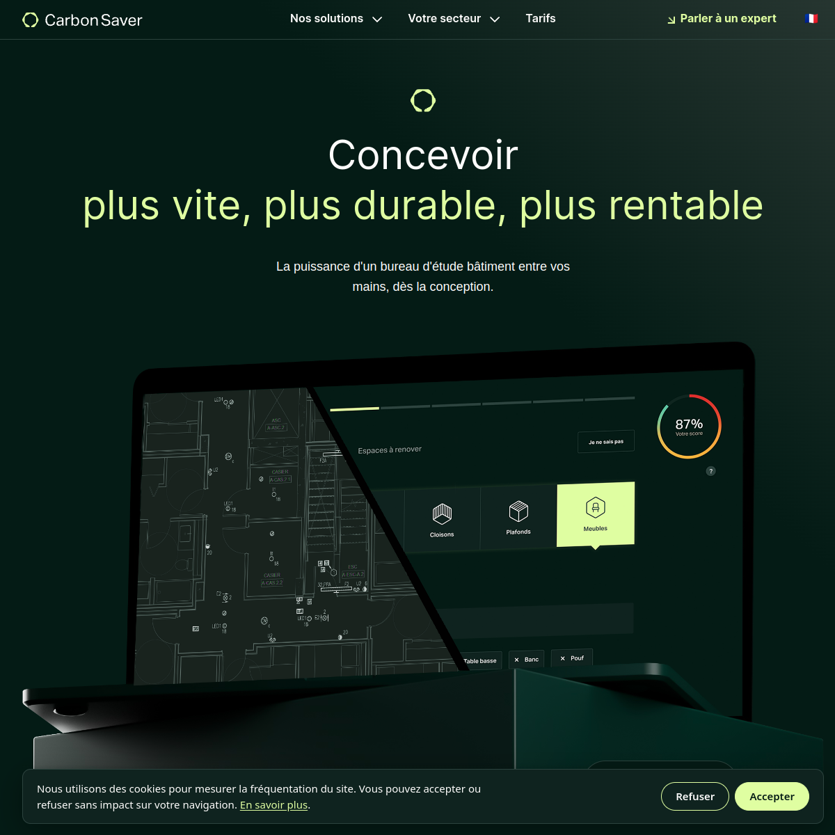 Aperçu du site Carbon Saver